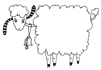 sketch doodle drawing of goat or sheep, chinese lunar symbol 201