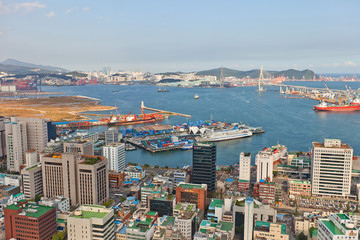 Obraz na płótnie Canvas View of Busan Port International Passenger Terminal, South Korea