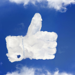 The thumbs up symbol from clouds - 71554963
