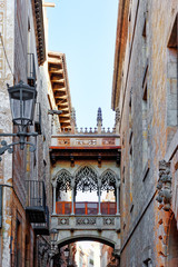 Gothic Quarter in the heart of Barcelona.Catalonia.Spain.