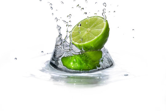 Lime and water drop