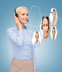smiling woman helpline operator