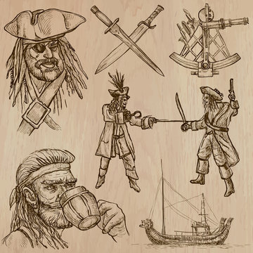 pirates (no.6) - an hand drawn vector pack