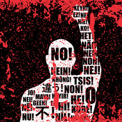 Vector grunge riot man protesting