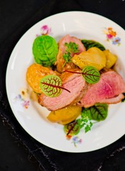 duck breast with pears