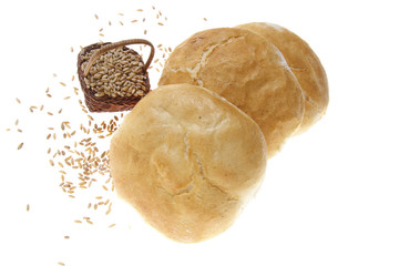 Bakery products photographed on isolated on white background