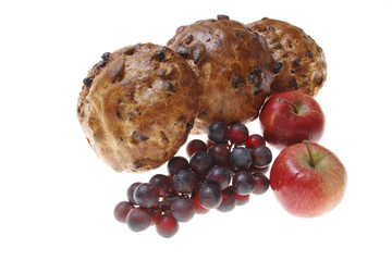 Bakery products photographed on isolated on white background