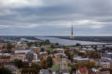 Riga city view including TV tower