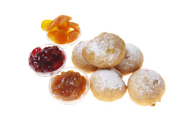 Bakery products photographed on isolated on white background