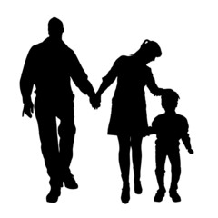Vector silhouette of family.