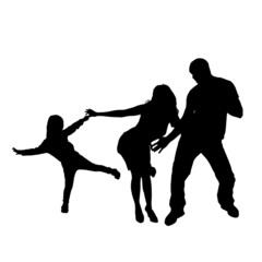 Vector silhouette of family.
