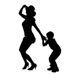 Vector silhouette of family.