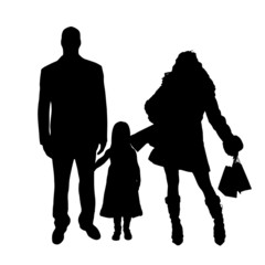 Vector silhouette of family.