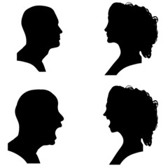 Vector silhouettes people.