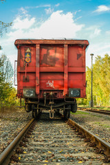 Fototapeta na wymiar DDR Industrieabstellgleis mit Wagon