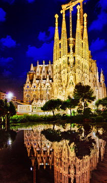 BARCELONA, SPAIN - SEPTEMBER 02: Sagrada Familia,beautiful and m