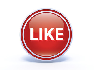 like circular icon on white background