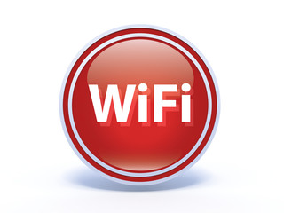 wifi circular icon on white background
