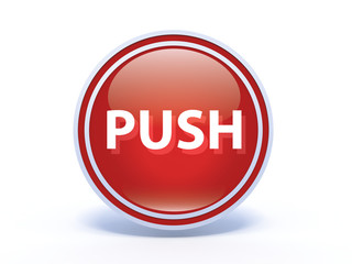 push circular icon on white background