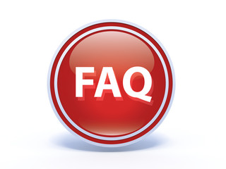 faq circular icon on white background