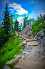 Fototapeta na wymiar Hiking in Rocky mountains national park