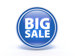 Big sale circular icon on white background