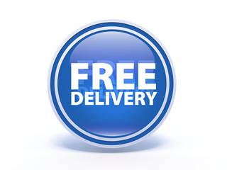 Free delivery circular icon on white background
