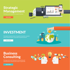 Flat design concepts for business and finance