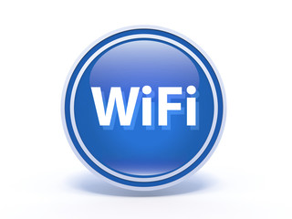 wifi circular icon on white background