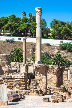 ruins of Antonine Baths at Carthage, Tunisia