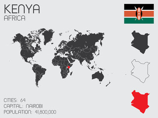 Set of Infographic Elements for the Country of Kenya - 71561785