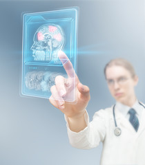 Doctor analyzing brain activity