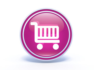 shopping cart circular icon on white background