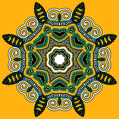 Circle lace ornament, round ornamental geometric doily pattern