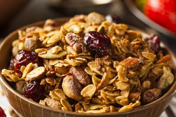 Deurstickers Healthy Homemade Granola with Nuts © Brent Hofacker