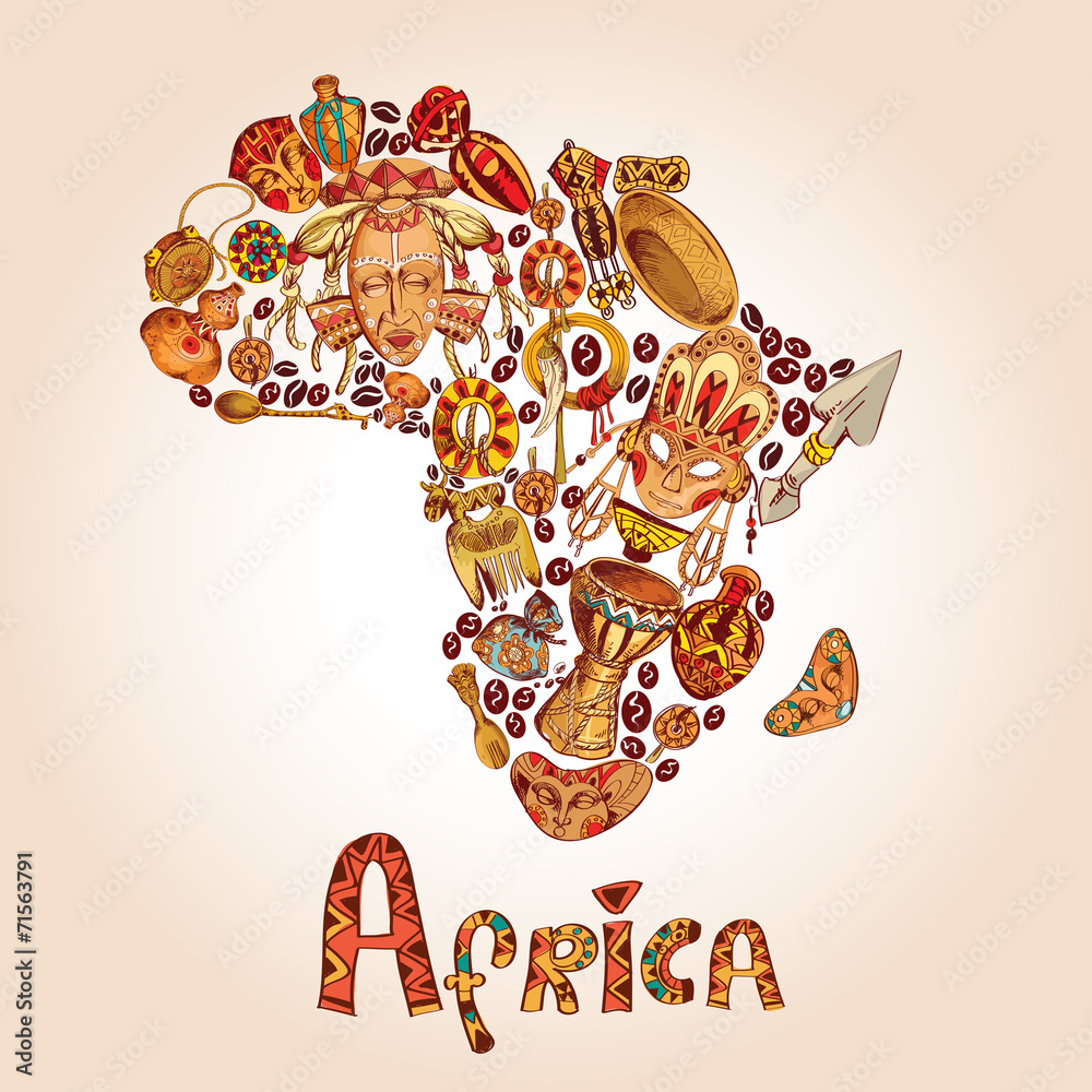 Sticker africa sketch concept