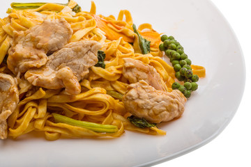 Fried noodles with pork