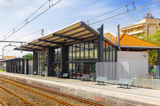 The Railways Stations in the suburbs of Barcelona. Spain.
