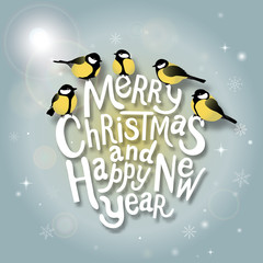 Christmas typographic label for Xmas and New Year holidays desig