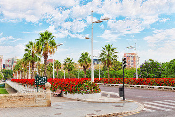 Naklejka premium Cityscape of Valencia - third size population city in Spain.