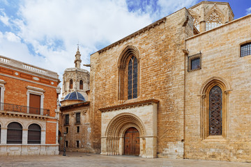 Valencia  cathedral temple in old town.Spain.