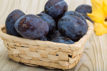 Fresh ripe prunes
