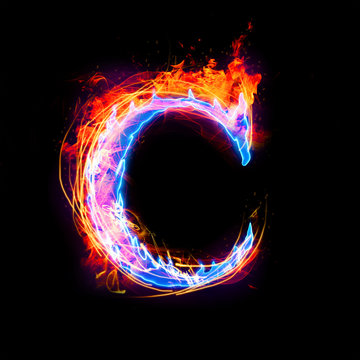 fire and ice text,capital letter,alphabet-C
