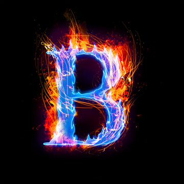fire and ice text,capital letter,alphabet-B