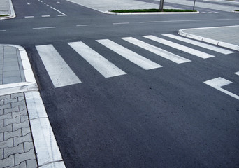 Zebra traffic walk way in the city