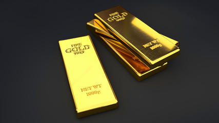 Gold bars on black backgrounds