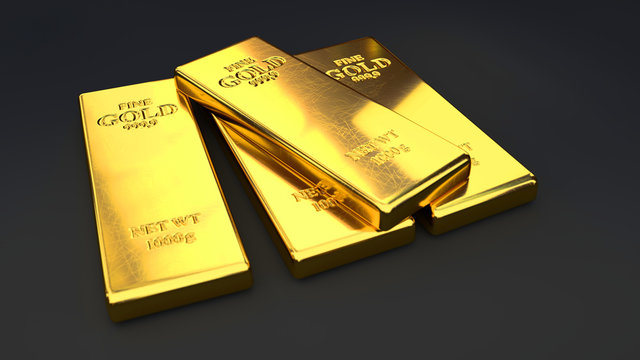 Gold bars on black backgrounds