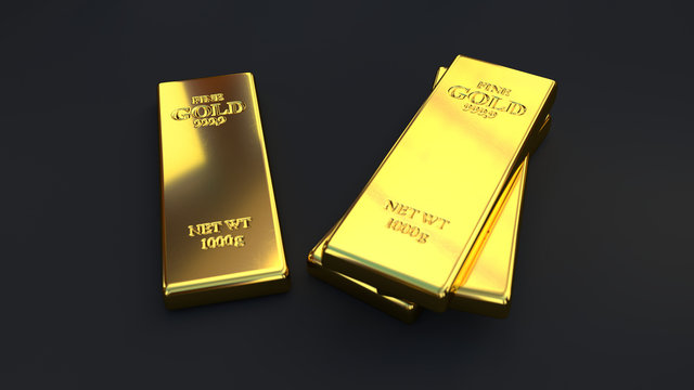 Gold bars on black backgrounds