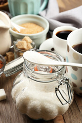 Fresh coffee with several ingredients