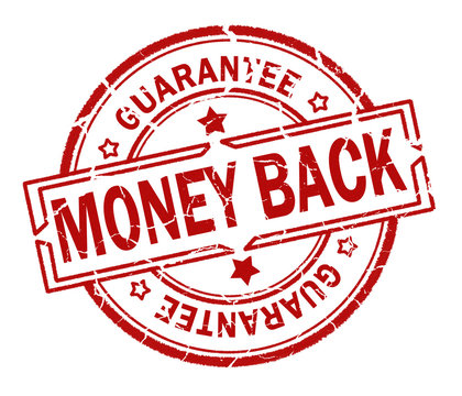 money back guarantee stamp isolated on white background